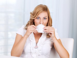 lady sipping coffee